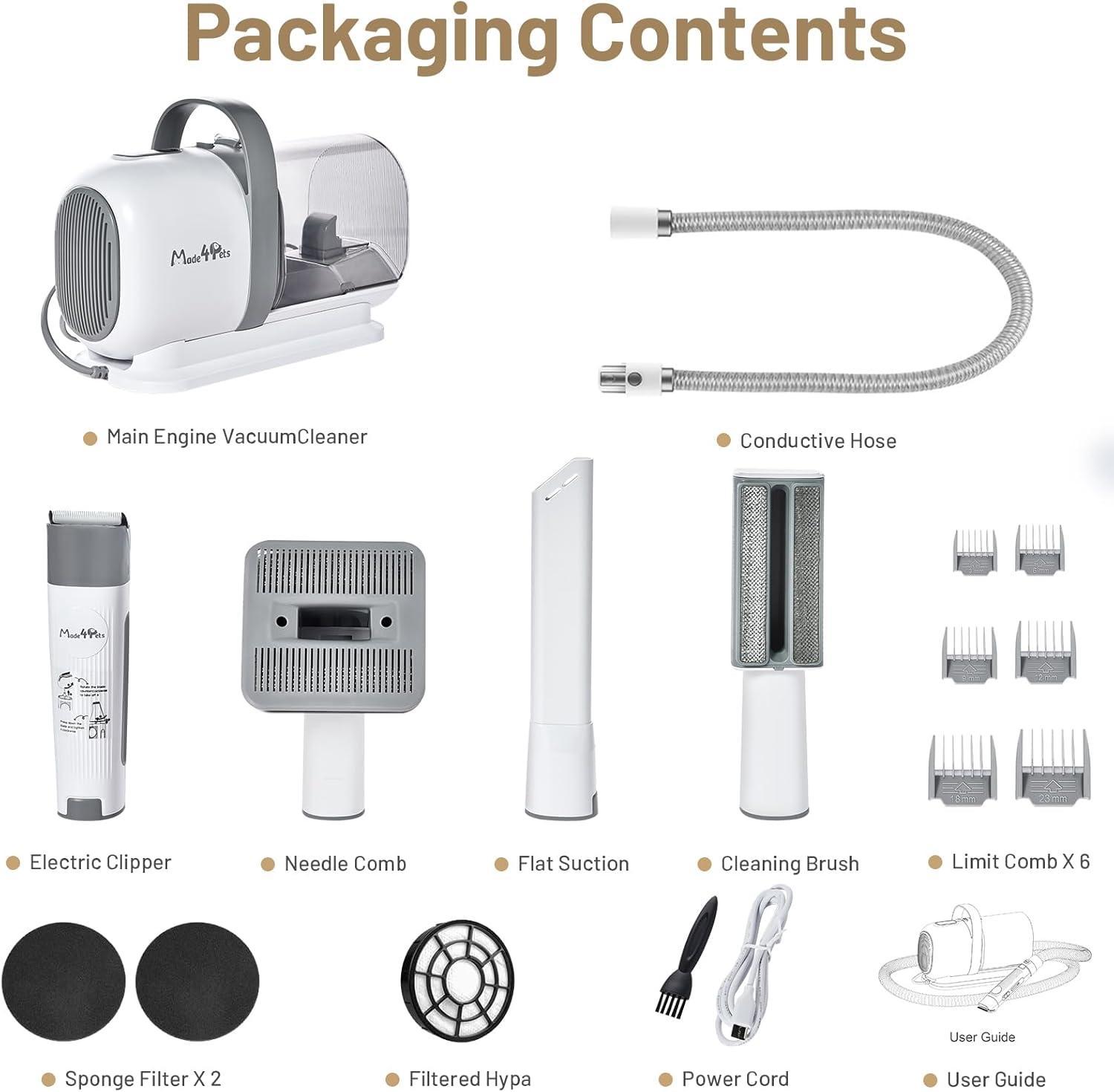 Dog Grooming Kit Pet Hair Cleaning Low Noise Vacuum Cleaner And Various Tools - Flufer Store