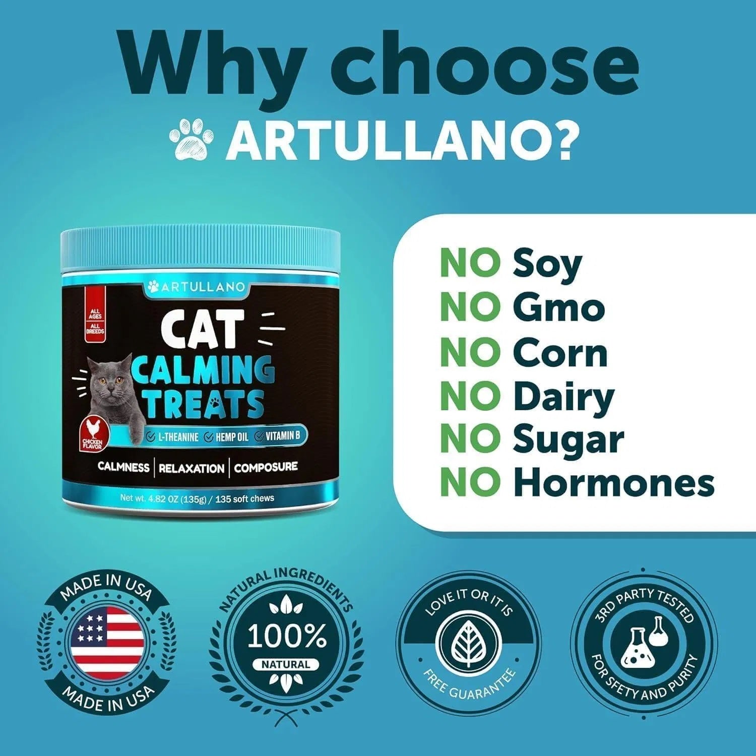 Hemp Calming Treats for Cats & Kittens – Stress & Anxiety Relief with Melatonin - Flufer Store