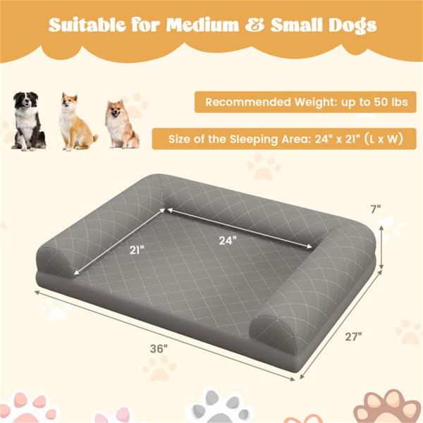 36-Inch Orthopedic Dog Bed – Supportive Foam Mattress for Medium Dogs with Washable Cover - Flufer Store