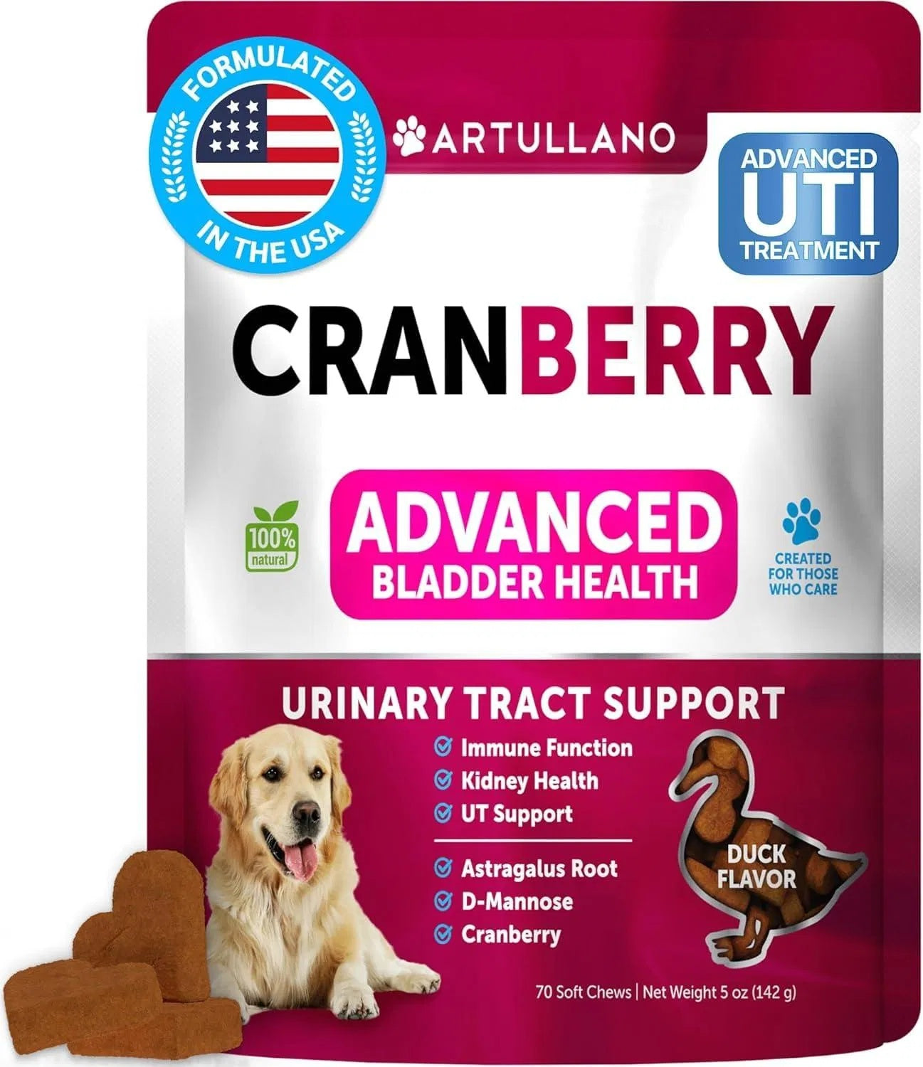 Do Not Sell On Amazon Dog UTI Treatment Cranberry Supplement Bladder Control Urinary Tract Infection Incontinence Pill Bladder Stones UTI Medicine Treats 70 Soft Chews For Kidney Support With Fish Oil - Flufer Store