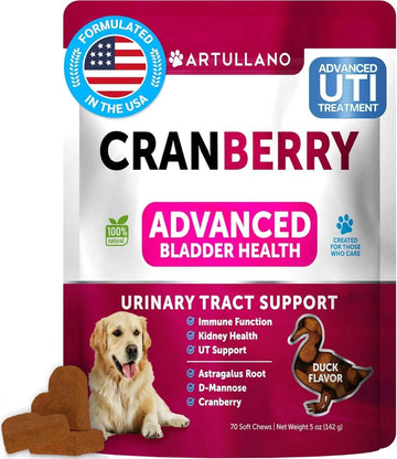 Do Not Sell On Amazon Dog UTI Treatment Cranberry Supplement Bladder Control Urinary Tract Infection Incontinence Pill Bladder Stones UTI Medicine Treats 70 Soft Chews For Kidney Support With Fish Oil - Flufer Store