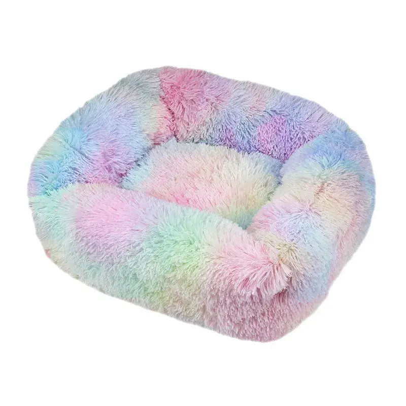 Plush Square Calming Dog Bed – Washable & Cozy - Flufer Store