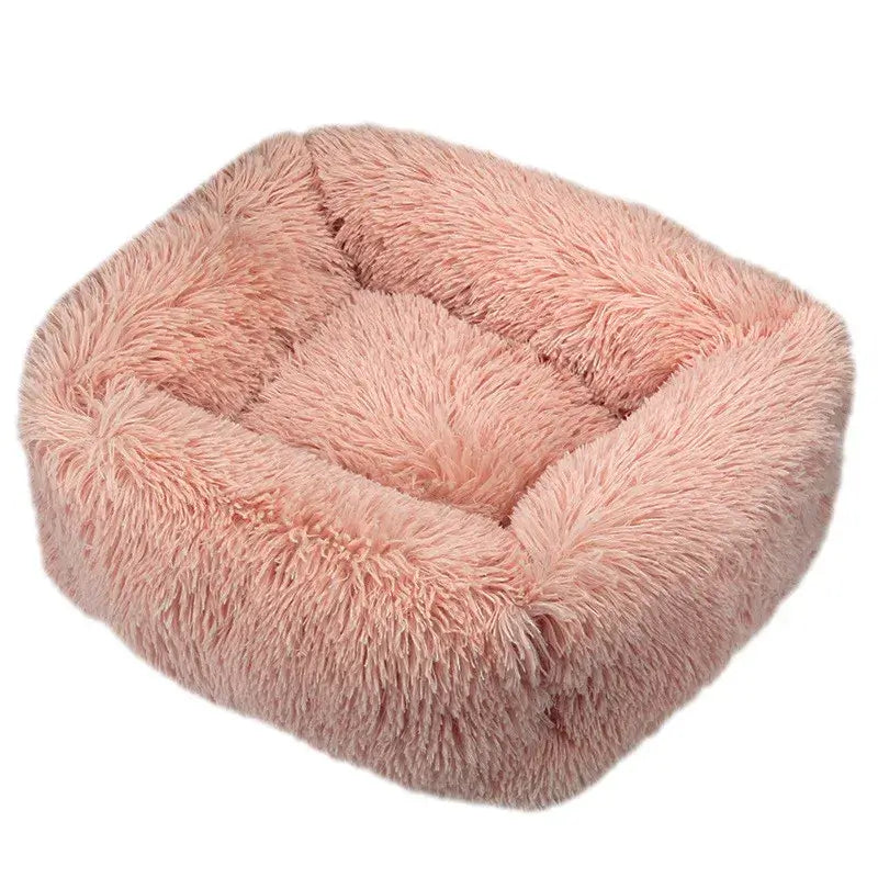 Plush Square Calming Dog Bed – Washable & Cozy - Flufer Store