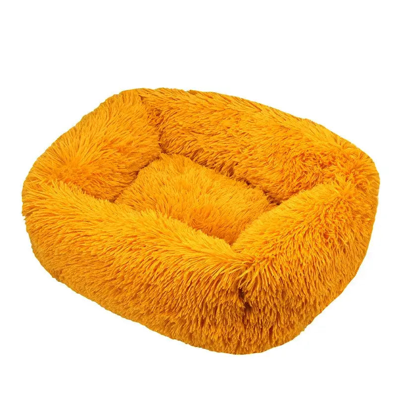 Plush Square Calming Dog Bed – Washable & Cozy - Flufer Store