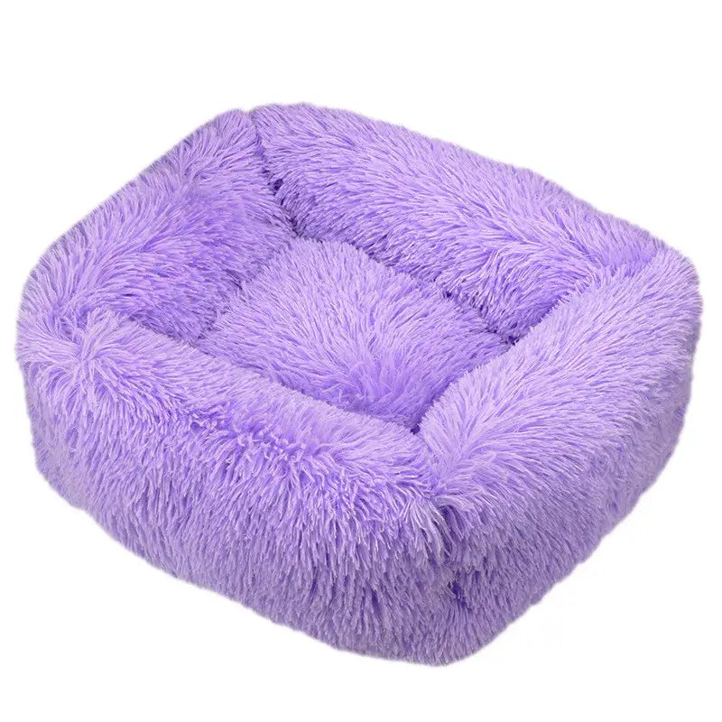 Plush Square Calming Dog Bed – Washable & Cozy - Flufer Store