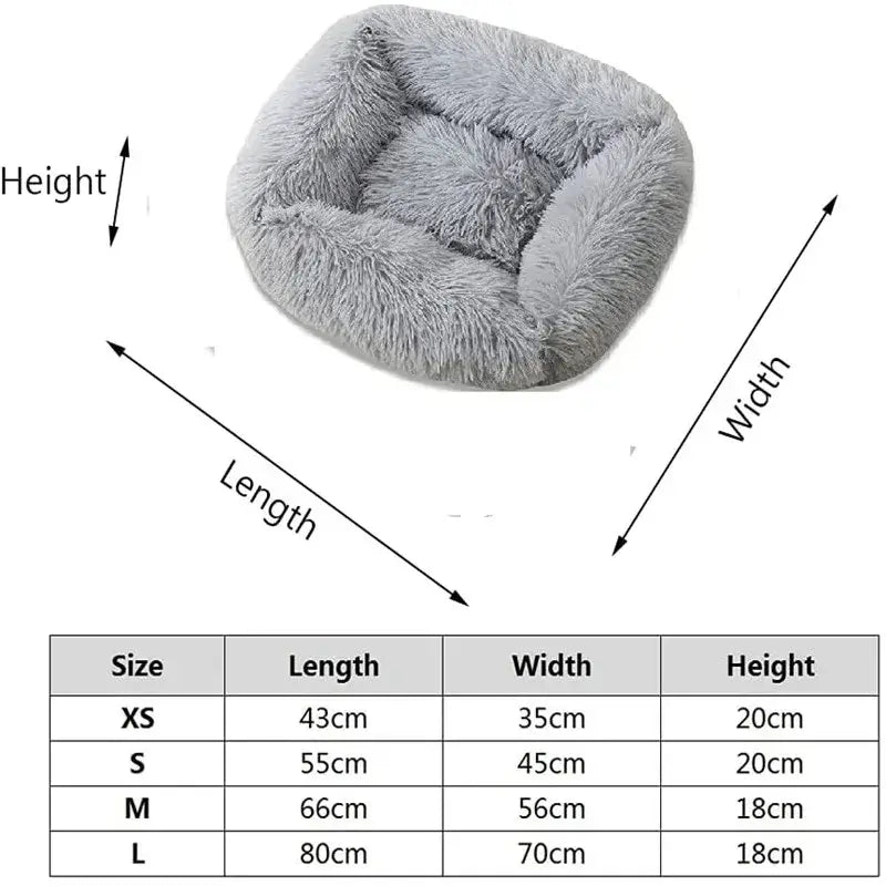Plush Square Calming Dog Bed – Washable & Cozy - Flufer Store