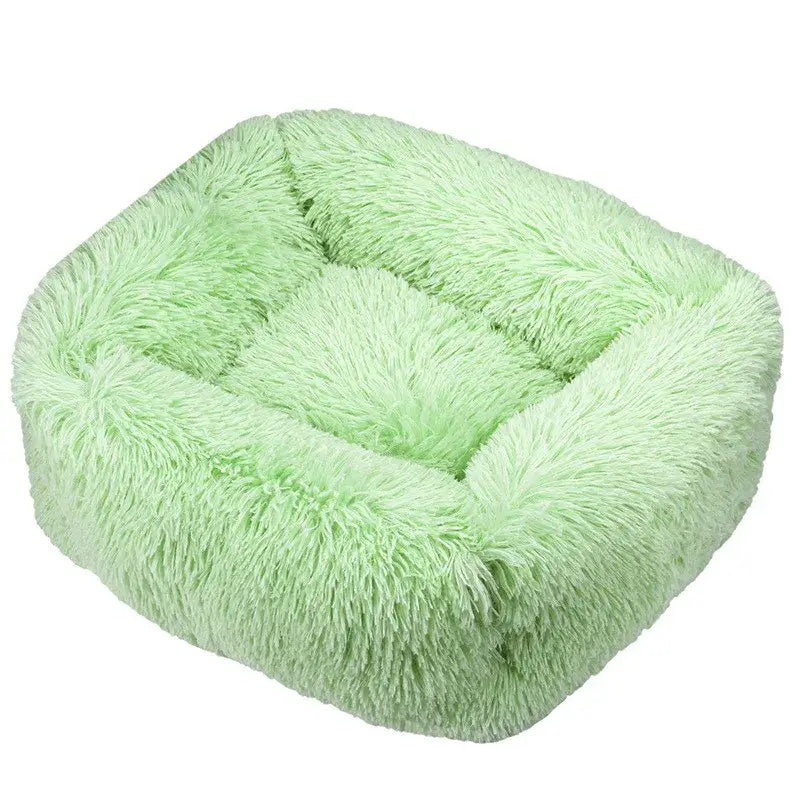 Plush Square Calming Dog Bed – Washable & Cozy - Flufer Store