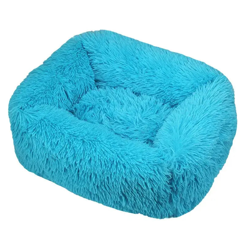 Plush Square Calming Dog Bed – Washable & Cozy - Flufer Store