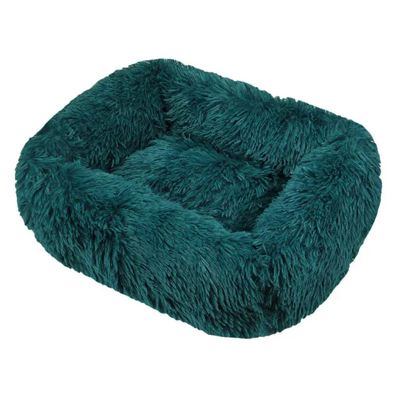 Plush Square Calming Dog Bed – Washable & Cozy - Flufer Store