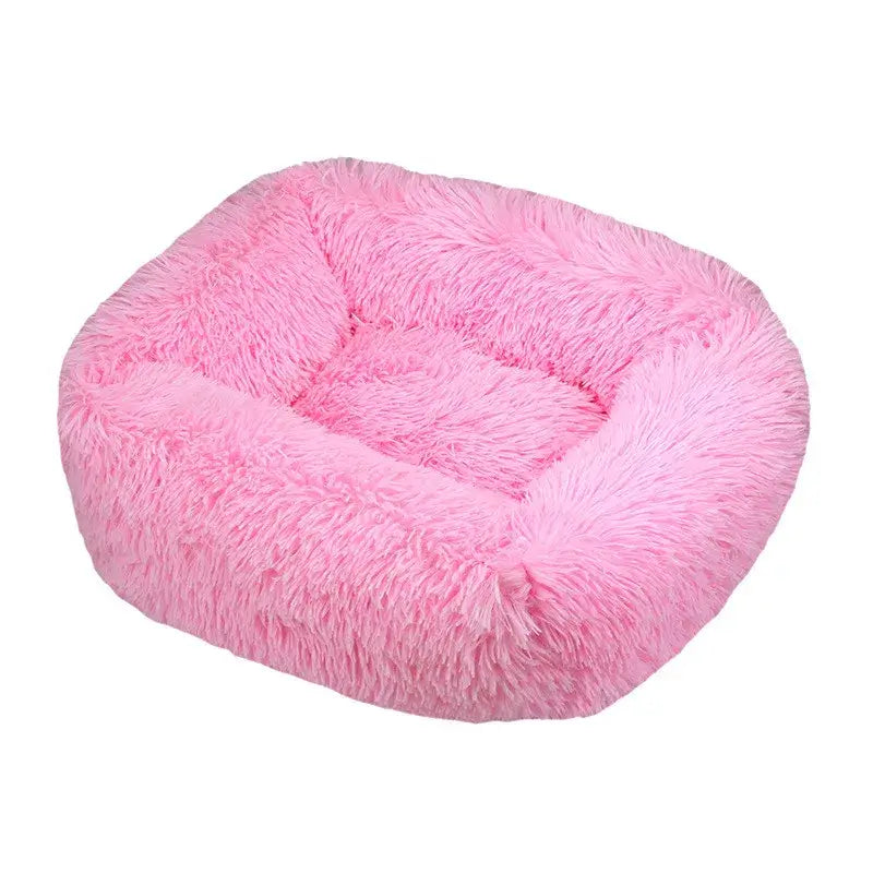 Plush Square Calming Dog Bed – Washable & Cozy - Flufer Store