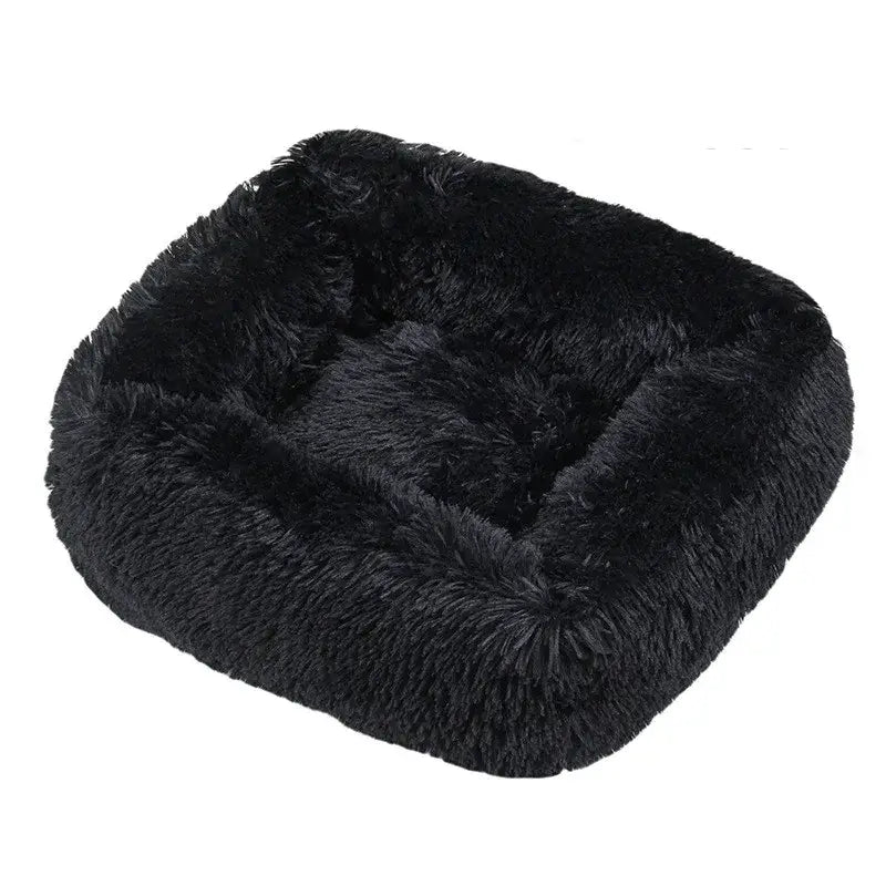 Plush Square Calming Dog Bed – Washable & Cozy - Flufer Store