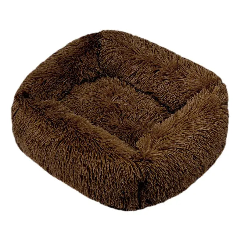 Plush Square Calming Dog Bed – Washable & Cozy - Flufer Store
