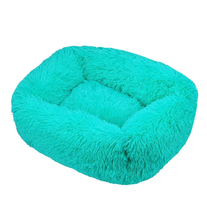 Plush Square Calming Dog Bed – Washable & Cozy - Flufer Store