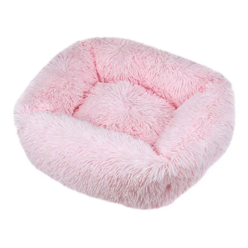 Plush Square Calming Dog Bed – Washable & Cozy - Flufer Store