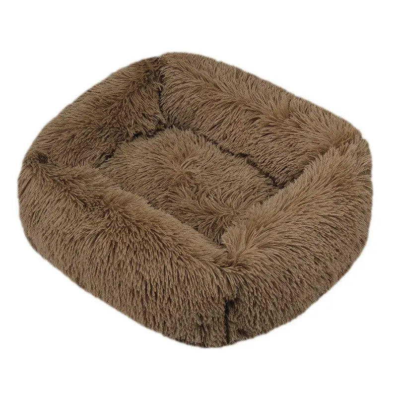 Plush Square Calming Dog Bed – Washable & Cozy - Flufer Store